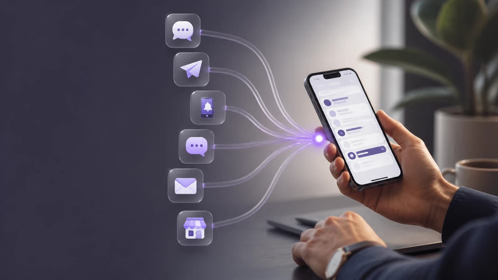 Channels converging on a single handset from one platform